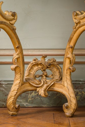 Pair of Louis XV giltwood consoles - 