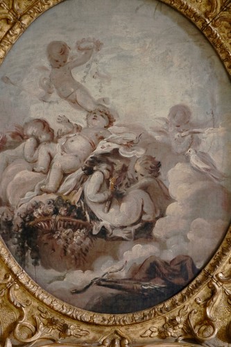 Paire de grisailles représentant des scènes mythologiques - Louis XV