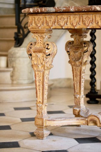 Console de milieu en bois doré - Mobilier Style Louis XIV