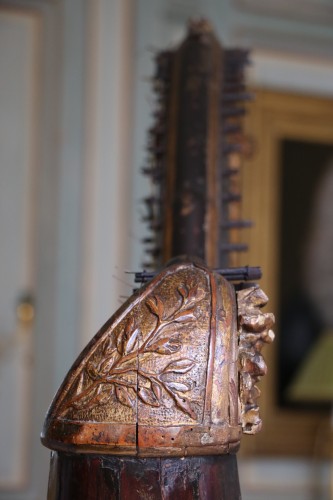 Antiquités - Harpe à pédale en bois doré et sculpté d'époque Louis XVI