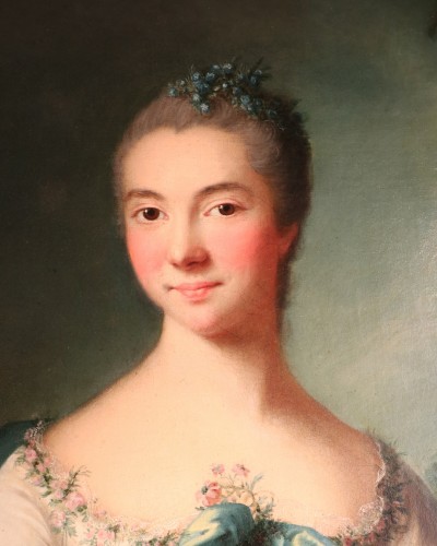 Tableaux et dessins Tableaux XVIIIe siècle - Portrait de jeune fille attribué à Marianne Loir (1705-1783)