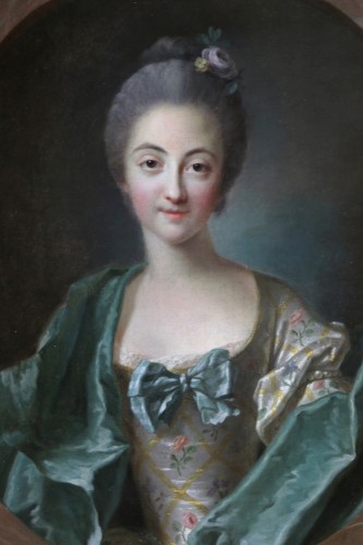 Tableaux et dessins Tableaux XVIIIe siècle - Portrait d’une dame de qualité vers 1740 attribué à Louis Tocqué (1696-1772)