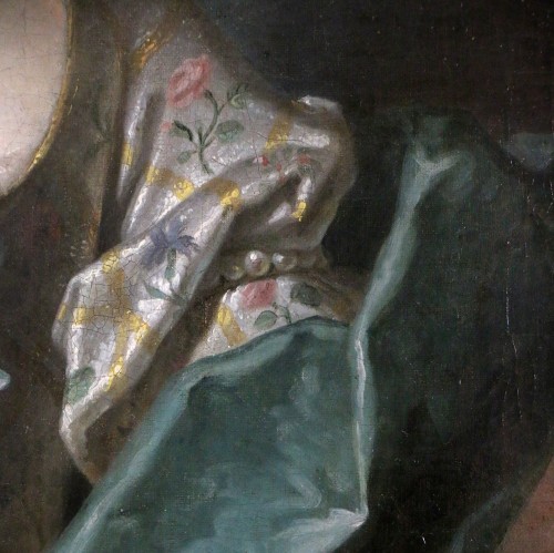 XVIIIe siècle - Portrait d’une dame de qualité vers 1740 attribué à Louis Tocqué (1696-1772)