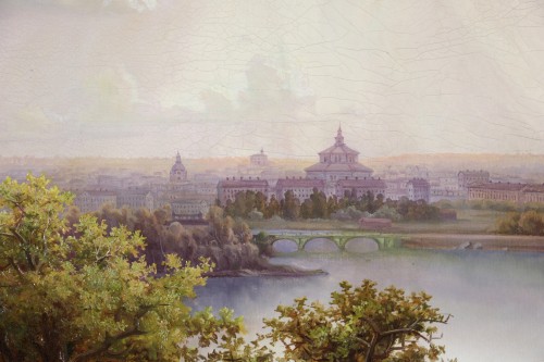 Grande vue panoramique de Stockholm et de ses environs, école Suédoise du 19è siècle - Galerie PhC