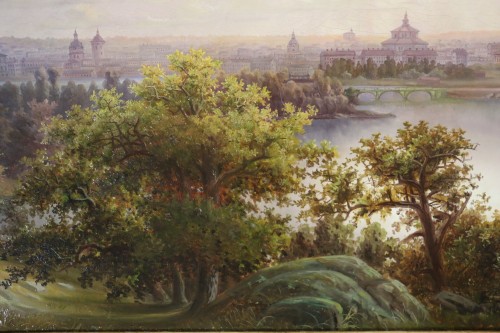 Antiquités - Great Panoramic View Of Stockholm And Its Surroundings,19th Swedish School 