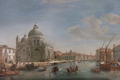 Venise, le grand canal et la basilique della Salute, Ecole italienne vers 1800 - Tableaux et dessins Style 