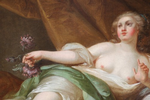 Tableaux et dessins Tableaux XVIIIe siècle - Jeune femme allongée en déesse Flore, attribué à Antoine-François Callet (1741-1823) 