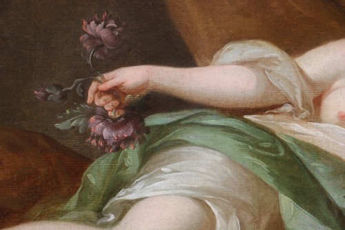 Jeune femme allongée en déesse Flore, attribué à Antoine-François Callet (1741-1823)  - Galerie PhC