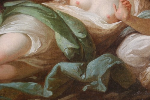 XVIIIe siècle - Jeune femme allongée en déesse Flore, attribué à Antoine-François Callet (1741-1823) 
