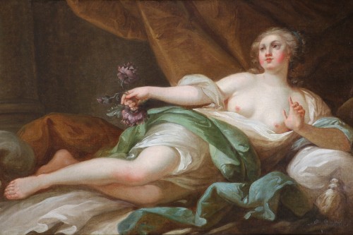 Louis XV - Jeune femme allongée en déesse Flore, attribué à Antoine-François Callet (1741-1823) 