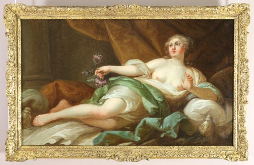 Antiquités - Jeune femme allongée en déesse Flore, attribué à Antoine-François Callet (1741-1823) 
