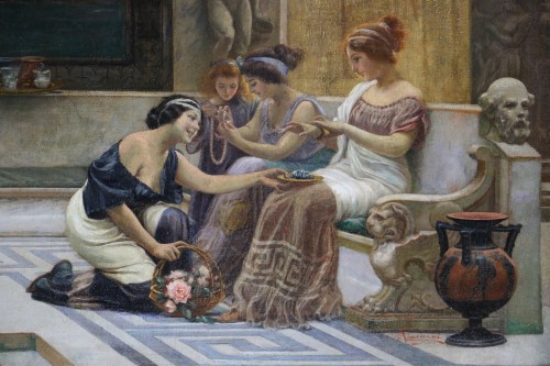 Emilio Vasarri (1826 ; 1928) - Pompéi, un après-midi aux thermes. - Galerie PhC