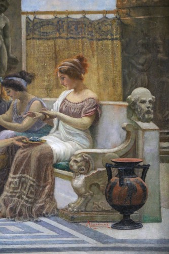 XIXe siècle - Emilio Vasarri (1826 ; 1928) - Pompéi, un après-midi aux thermes.
