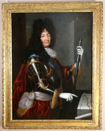 Henri Testelin le jeune (1616-1695) Grand portrait officiel de Louis XIV vers 1680