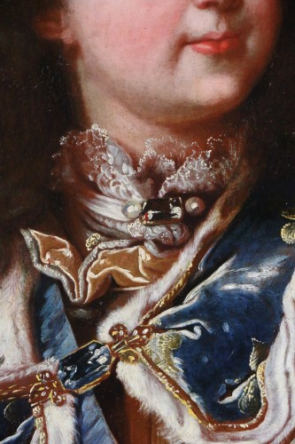 Tableaux et dessins Tableaux XVIIIe siècle - Portrait du jeune Louis XV., Hyacinthe Rigaud (1659-1743) et son atelier