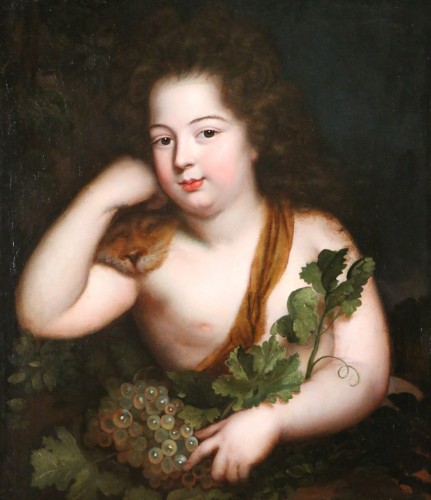 Le jeune Louis XIV en Dionysos vers 1650, attribué à Jean Nocret (1615, 1672) - Tableaux et dessins Style Louis XIV