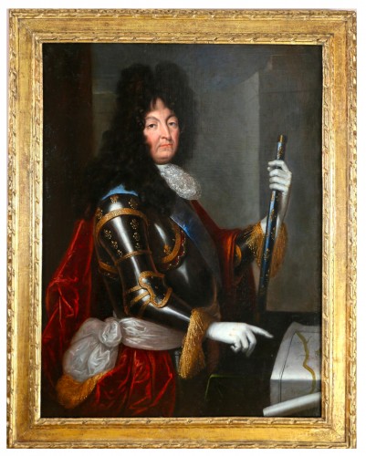 Henri Testelin le jeune (1616-1695) Grand portrait officiel de Louis XIV vers 1680.