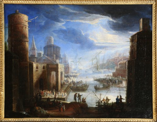 Giovanni Grevenbroeck dit Il Solfarolo (vers 1650 – 1699) Marine - Tableaux et dessins Style Louis XIV