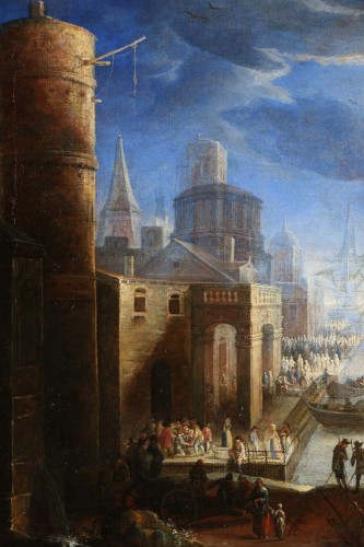 XVIIe siècle - Giovanni Grevenbroeck dit Il Solfarolo (vers 1650 – 1699) Marine