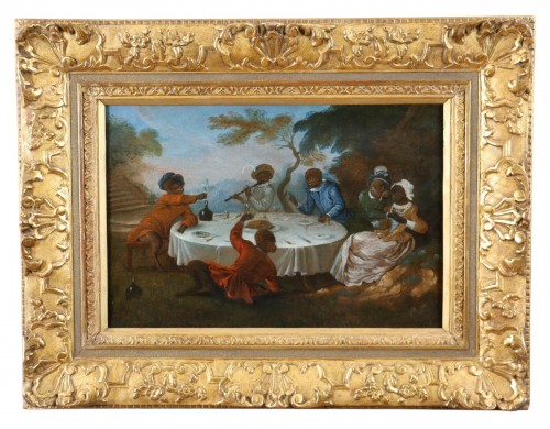 Singerie, le déjeuner champêtre vers 1730/40, attribué à Christophe Huet (1700-1759) 