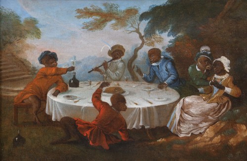  Singerie, the country lunch, attributed to Christophe Huet (1700-1759) - Paintings & Drawings Style Louis XV