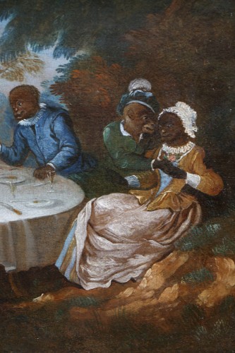 Antiquités -  Singerie, the country lunch, attributed to Christophe Huet (1700-1759)