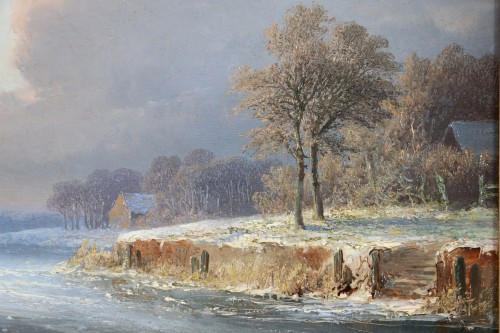 Kimmel, Cornelis (1804 – 1877) -  Winter scene in the Netherlands. - 