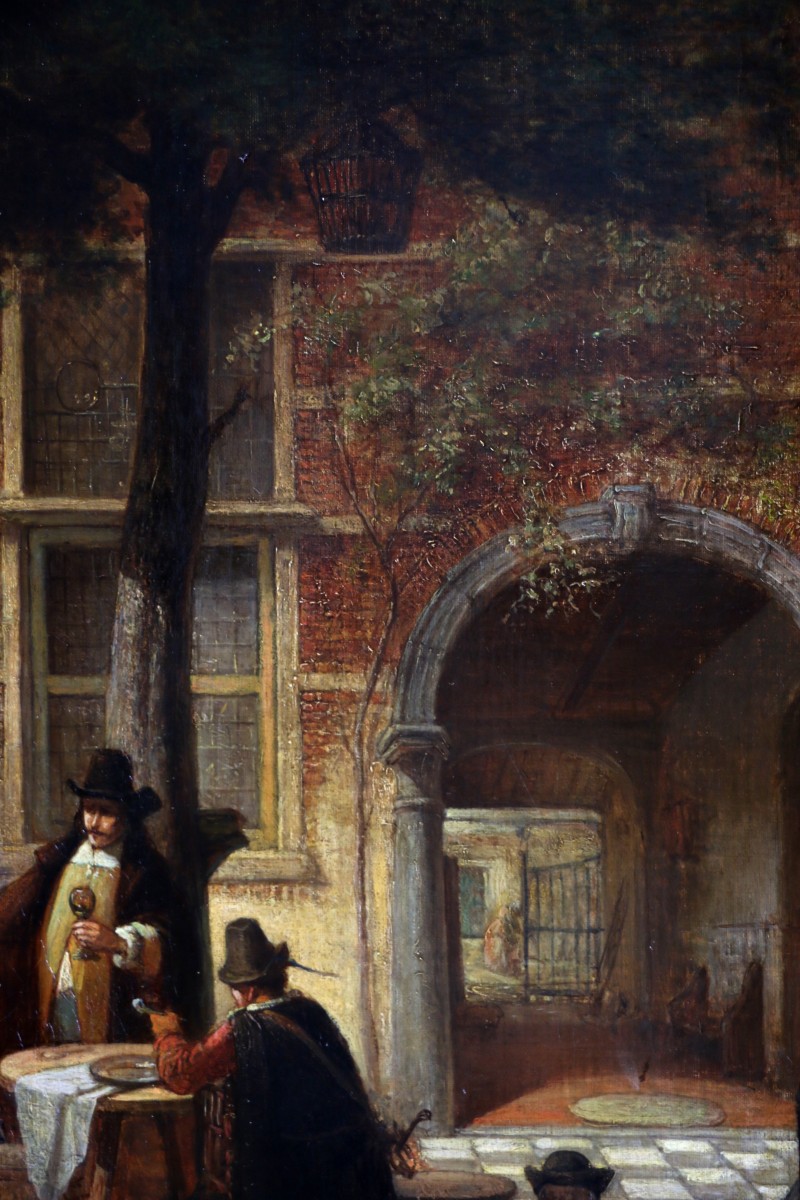 Hendrik Leys (1815-1869) - life Scene in of courtyar a
