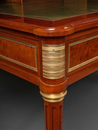 Furniture  - Jean Baptiste Courte. A Louis XVI mahogany bureau plat