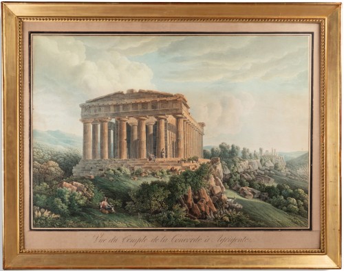 Louis-Francois Cassas (1756-1827), Vue du Temple de la Concorde à Agrigente