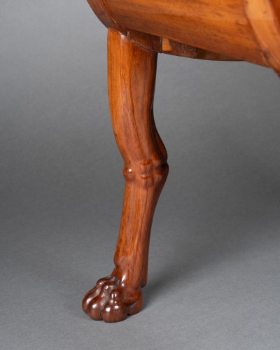 Antiquités - A pair Empire of X-shaped mahogany stools