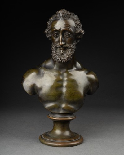 A bronze bust of king Henri IV after Barthelemy Prieur. Paris by 1820 - Sculpture Style Restauration - Charles X