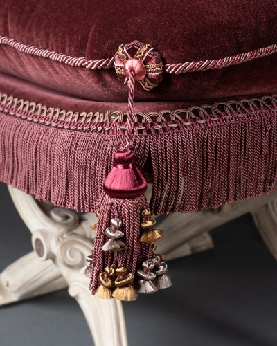 Antiquités - A pair of X-shaped folding stools, late 19th century