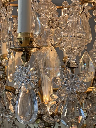 A French ormolu and cut crystal glass six-light chandelier - Lighting Style 