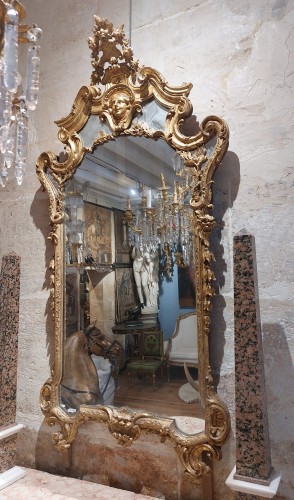 Italian mirror in gilded wood, 18th century - 