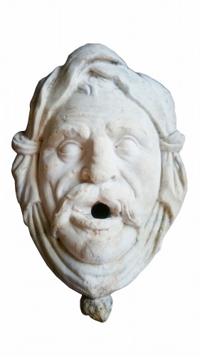 Carrara marble fountain Mascaron, Italy 17th century