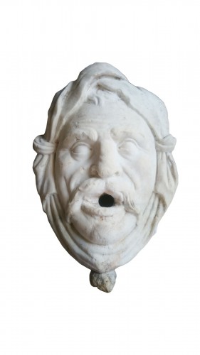 Sculpture  - Carrara marble fountain Mascaron, Italy 17th century