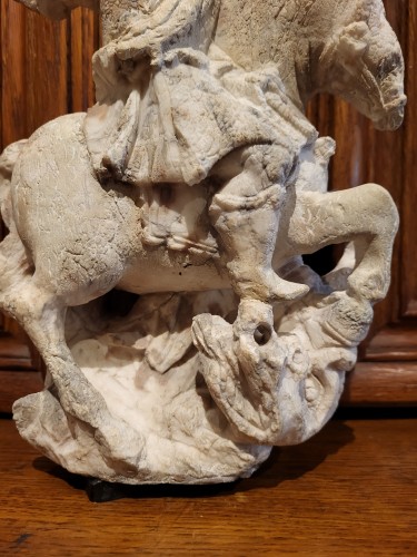 Religious Antiques  - Saitnt-Michel in alabaster, 17th century