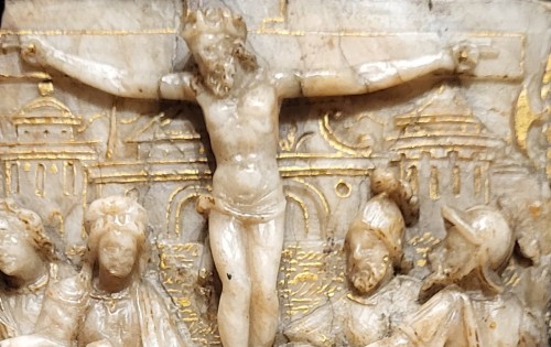 17th century - The Crucifixion, alabaster from Mechelen 17th century