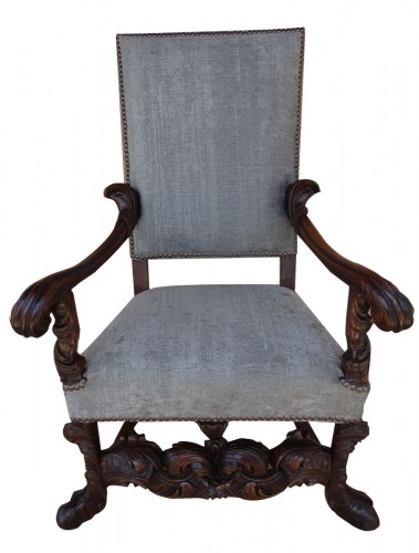 Important pair of Venetian baroque high-back chairs - Seating Style 