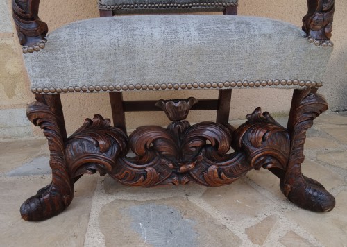 Important pair of Venetian baroque high-back chairs - 