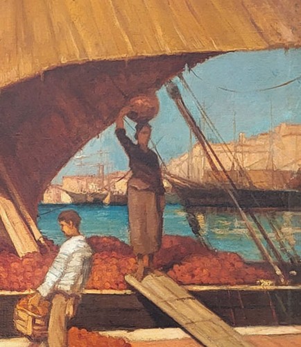 Landing of citrus fruits - Frédéric MONTENARD (1849-1926) - Paintings & Drawings Style 