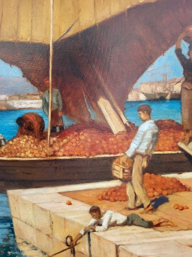 Paintings & Drawings  - Landing of citrus fruits - Frédéric MONTENARD (1849-1926)