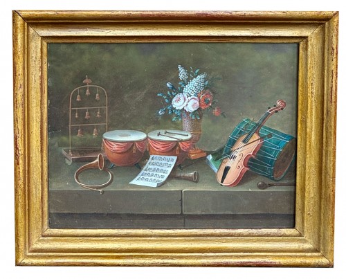 Tableaux et dessins  - Paire de gouache Nature Morte - Lelong (1779-1814)