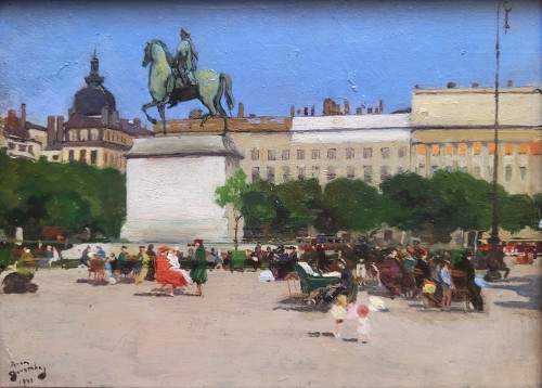 Lyon, Place Bellecour- André Devambez (1867-1944) - Paintings & Drawings Style 