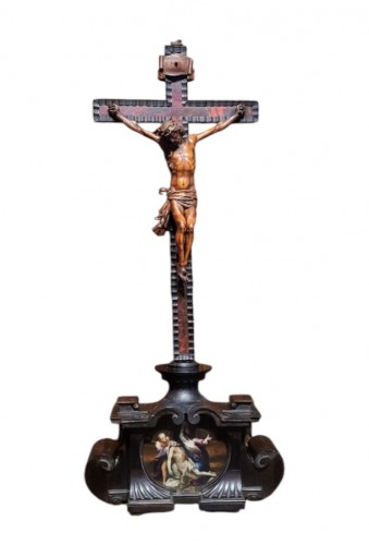 Christ en croix et scène de crucifixion du 17e