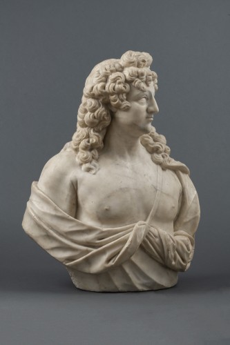 Buste d'Apollon en marbre, Venise, 17e siècle - Sculpture Style Louis XIV