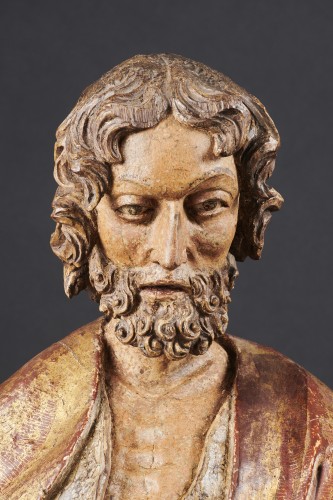 Sculpture  - saint John the Baptist in polychromed and gilt wood -Germany, c. 1500