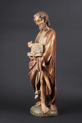 11th to 15th century - saint John the Baptist in polychromed and gilt wood -Germany, c. 1500