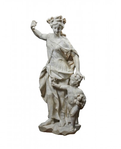 Monumental allegory of Summer in marble - 18th century